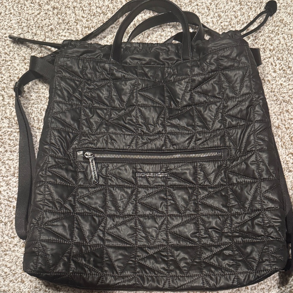 MICHAEL Michael Kors Black Quilted Backpack